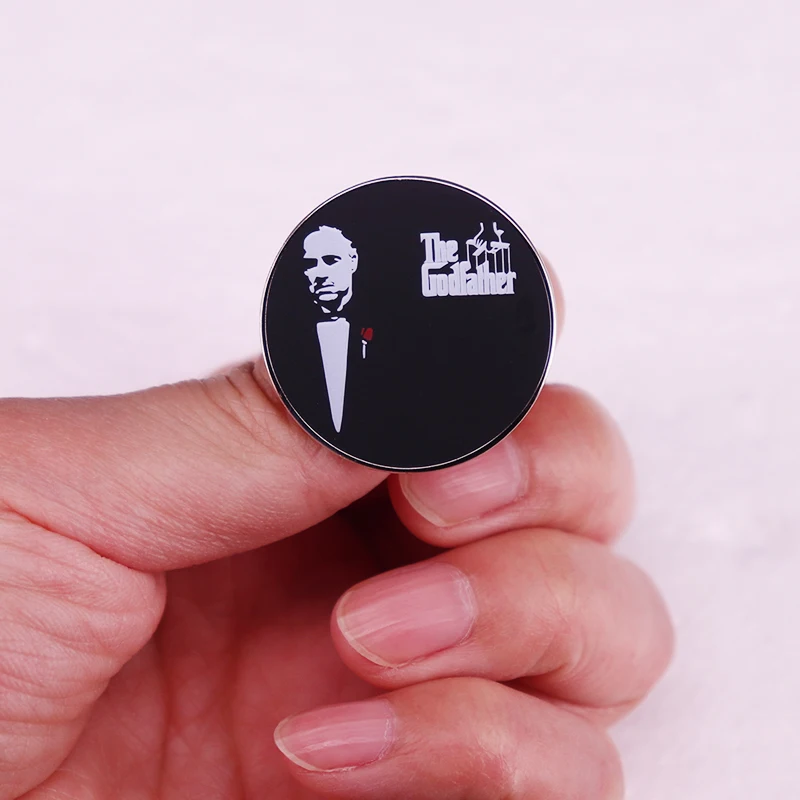 MARLON BRANDO THE GODFATHER Movie Poster Art Badge Enamel Pin Gift for Him