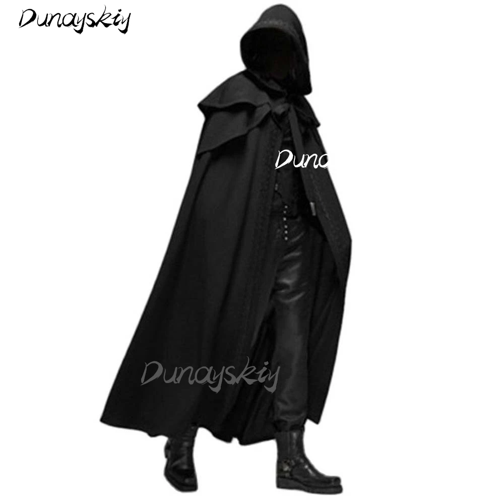 Hooded Cloak Cosplay Costume Set Robe Medieval Mysterious Spy Windproof Trench Chic Halloween Party Event Costumized Outfit