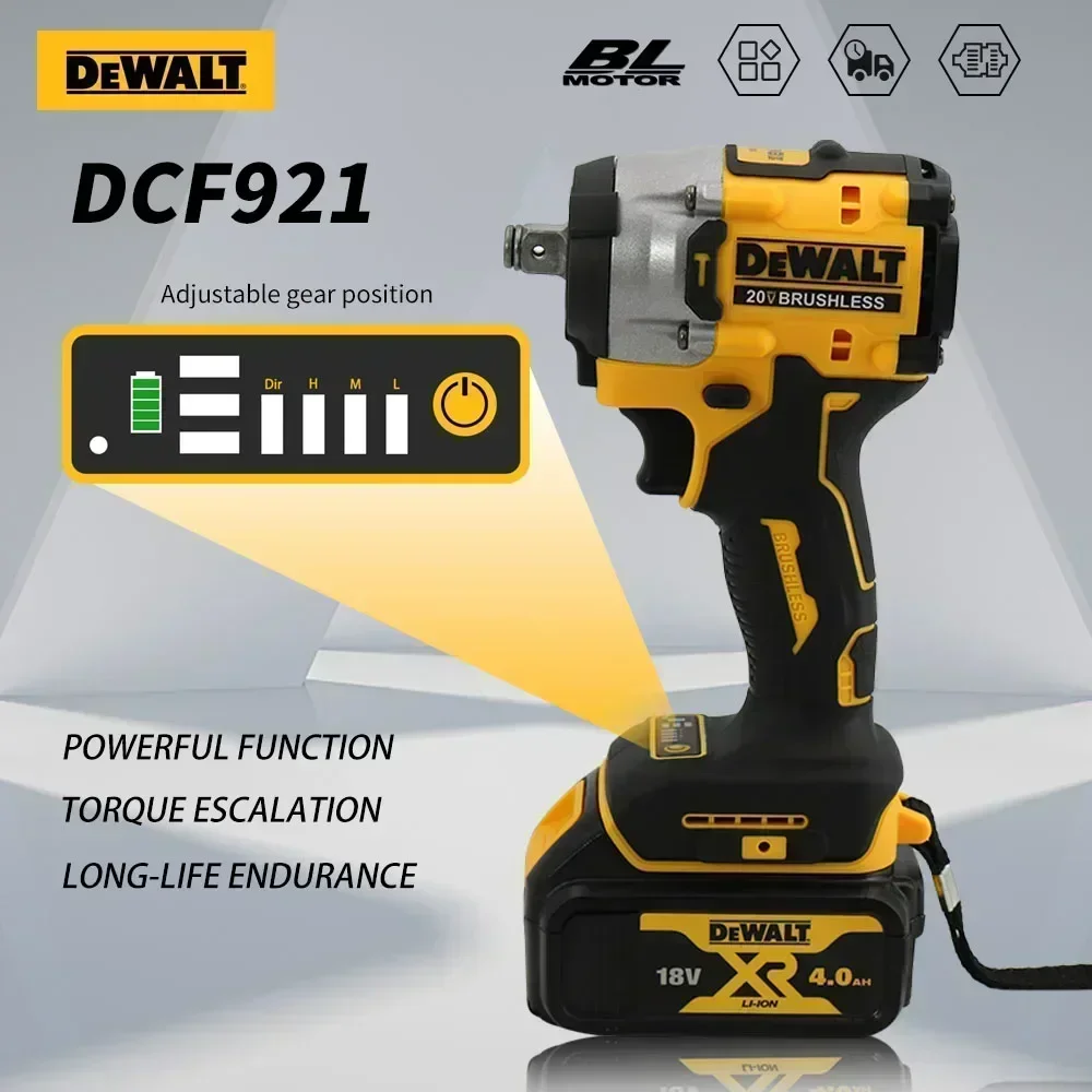 DEWALT DCF921 مفتاح ربط 20 فولت مفتاح ربط صدمي بدون فرش لاسلكي مفتاح شحن متغير السرعة أدوات كهربائية (بدون بطارية)