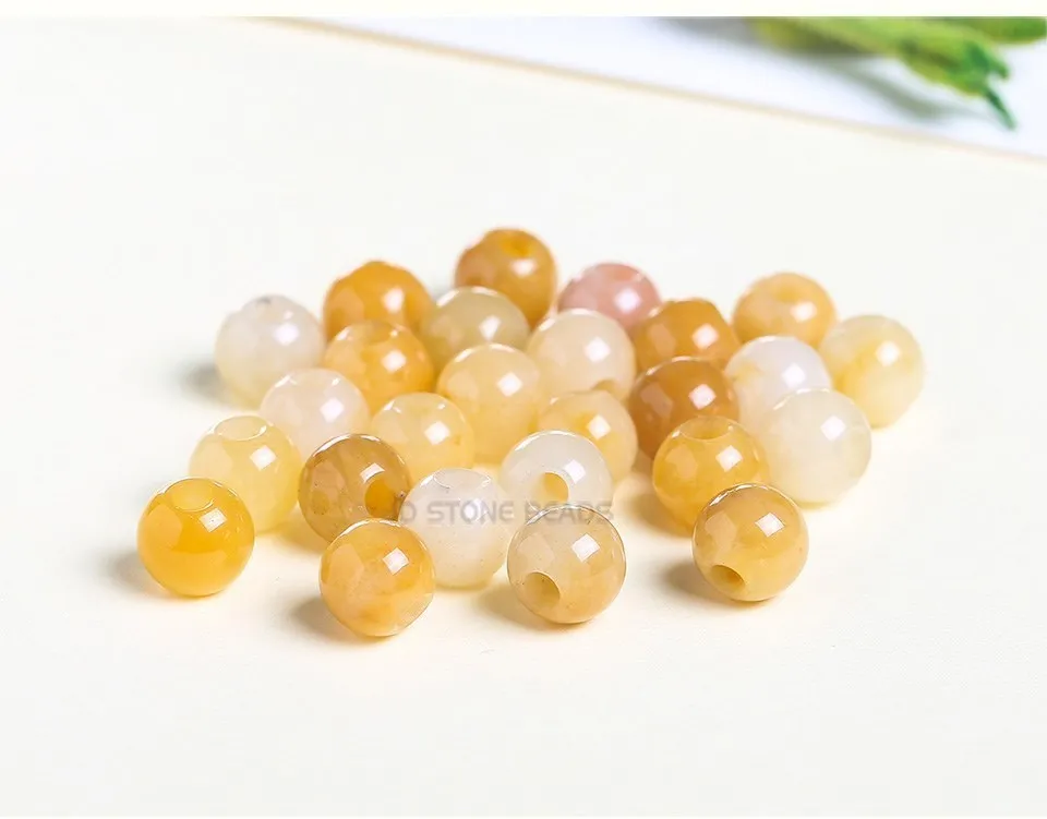50 teile/los Natürliche Stein Big Loch Perlen Hohe Qualität Amethyst Achat Jade Runde Perle Für Für Schmuck Machen Diy Armband zubehör – Detail 5