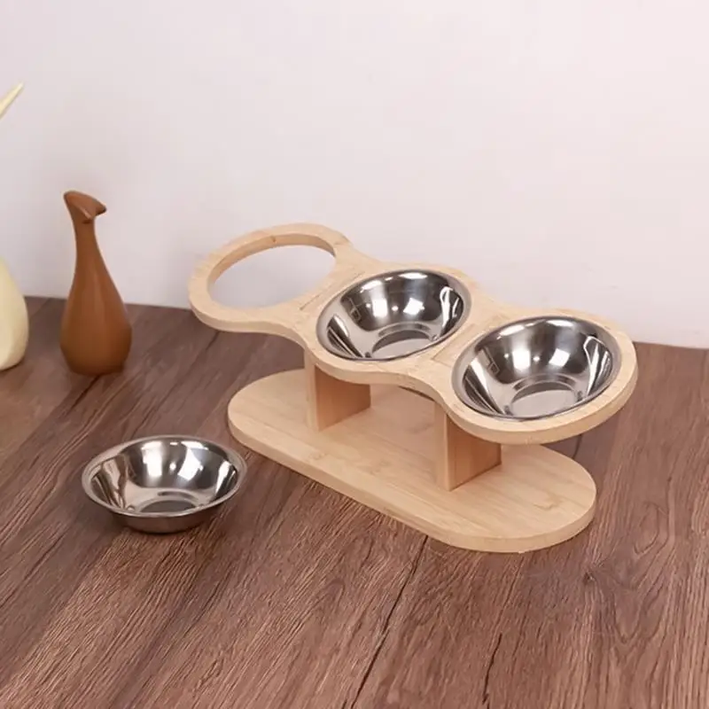 Three Raised Cat Bowls Elevated Cat Bowls For Food And Water 15 Degree Tilted Elevated Puppy Bowls For Small Dogs Raised Cat