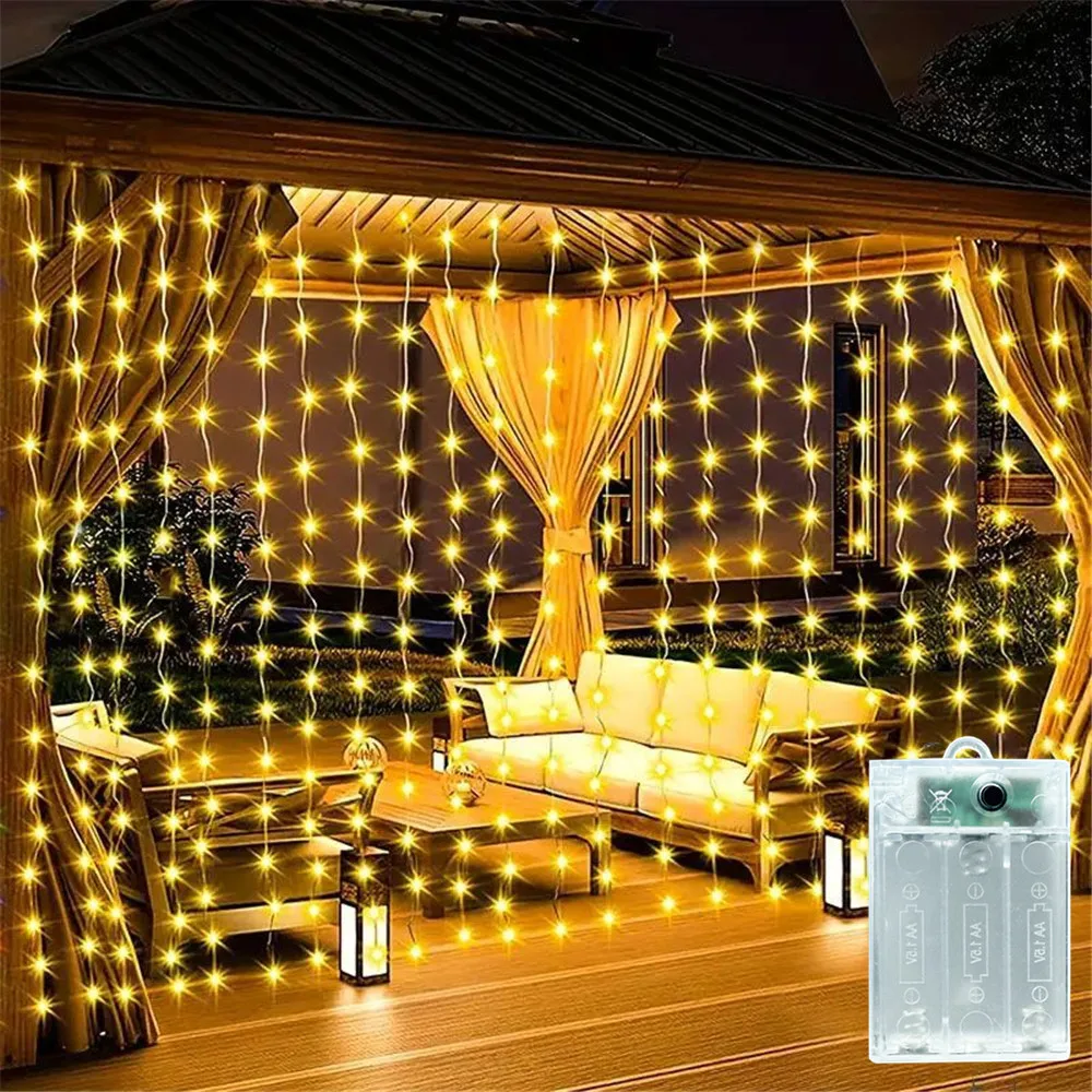 Battery Operated Ramadan Home Decoration Curtain LED String Lights Fairy Lights EID Mubarak Bedroom Wedding Valentine's Day