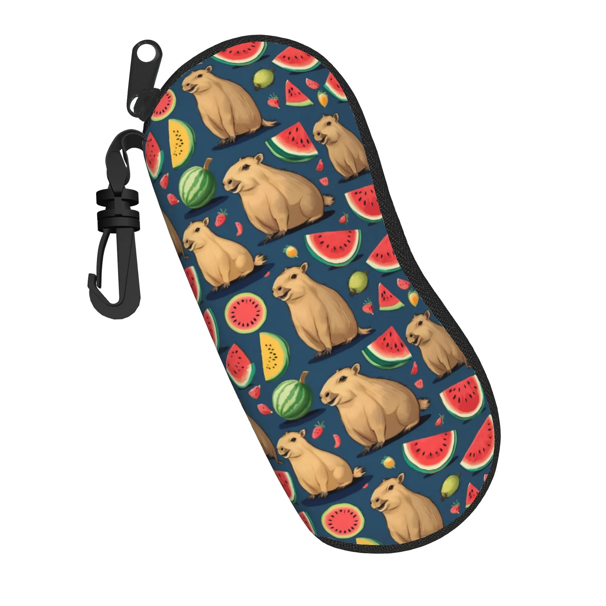 Lovely Cartoon Glasses Case cute Capybara Merchandise  Zipper  Reading Storage Box Anti-Pressure Eye Contacts Case