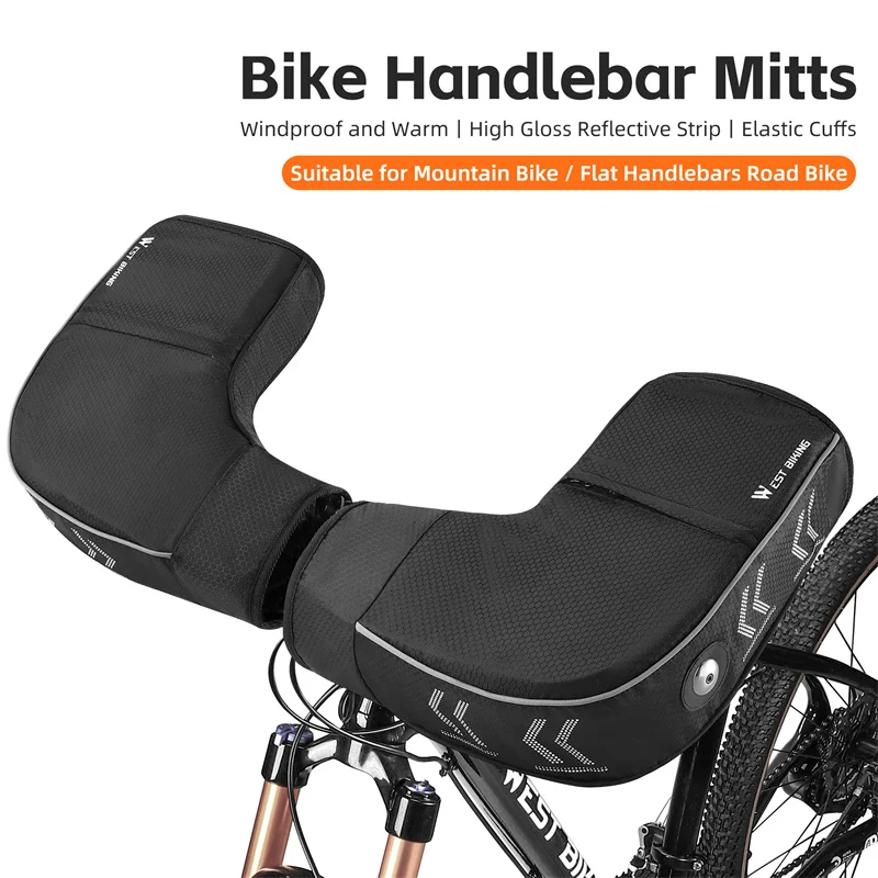 غرب ركوب الدراجات الشتاء دراجة المقود قفازات القطبية الصوف يندبروف الحرارية قفازات الجبلية الطريق دراجة بار قفازات عاكسة للسلامة