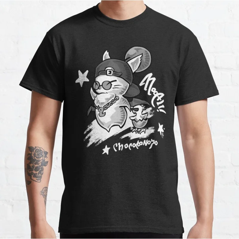 

Street Attire - Moogle & Chocobo Chick - based on the in game item for Final Fantasy 14 video game Gift t shirt for man