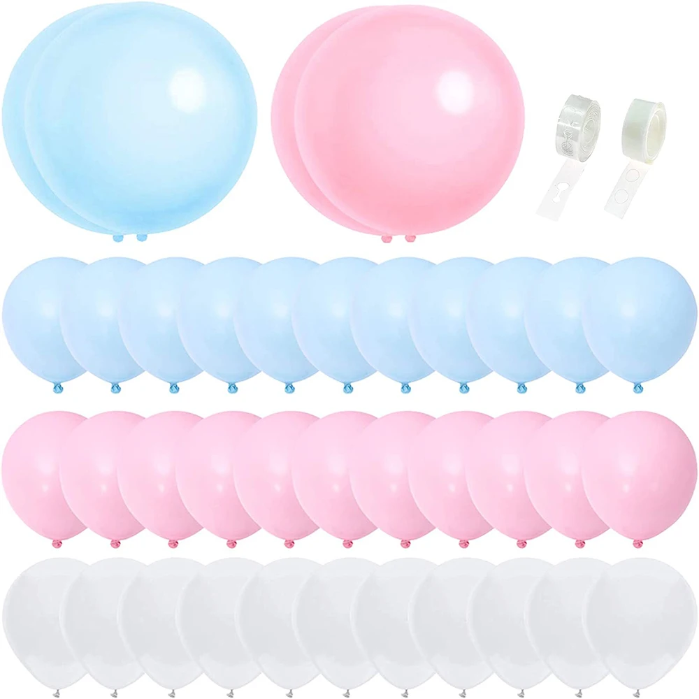 Pastel Pink Blue Balloons Arch Garland Kit Baby Shower Gender Reveal Ballon Birthday Party Decor Wedding Engagement Anniversary