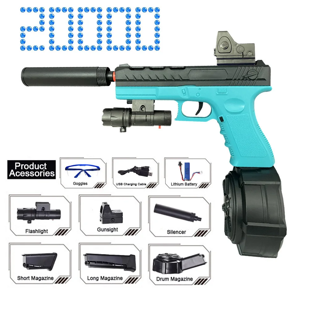 JM X2 Glock Toy Gun Pistol Tk Shop Toy Gun For Boys Kids Splatter Ball Blaster Dropship Australia