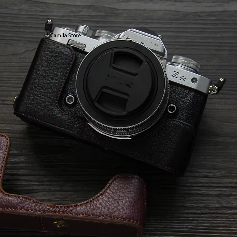 handwork Photo Camera Genuine leather cowhide PU Bag Body BOX Case For Nikon Z-fc ZFC Protective sleeve box base