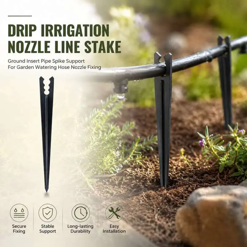 Drip Irrigation Nozzle Line Stake Ground Insert Pipe Spike Support For Garden Watering Hose Nozzle Fixing