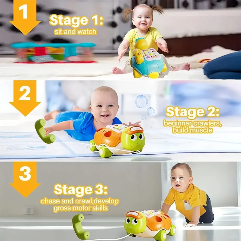 ABS Muzikale Schildpad Kruipen Babyspeelgoed Simulatie Puzzel Babypiano Muziek Licht Speelgoed Muziek Stem Multifunctioneel