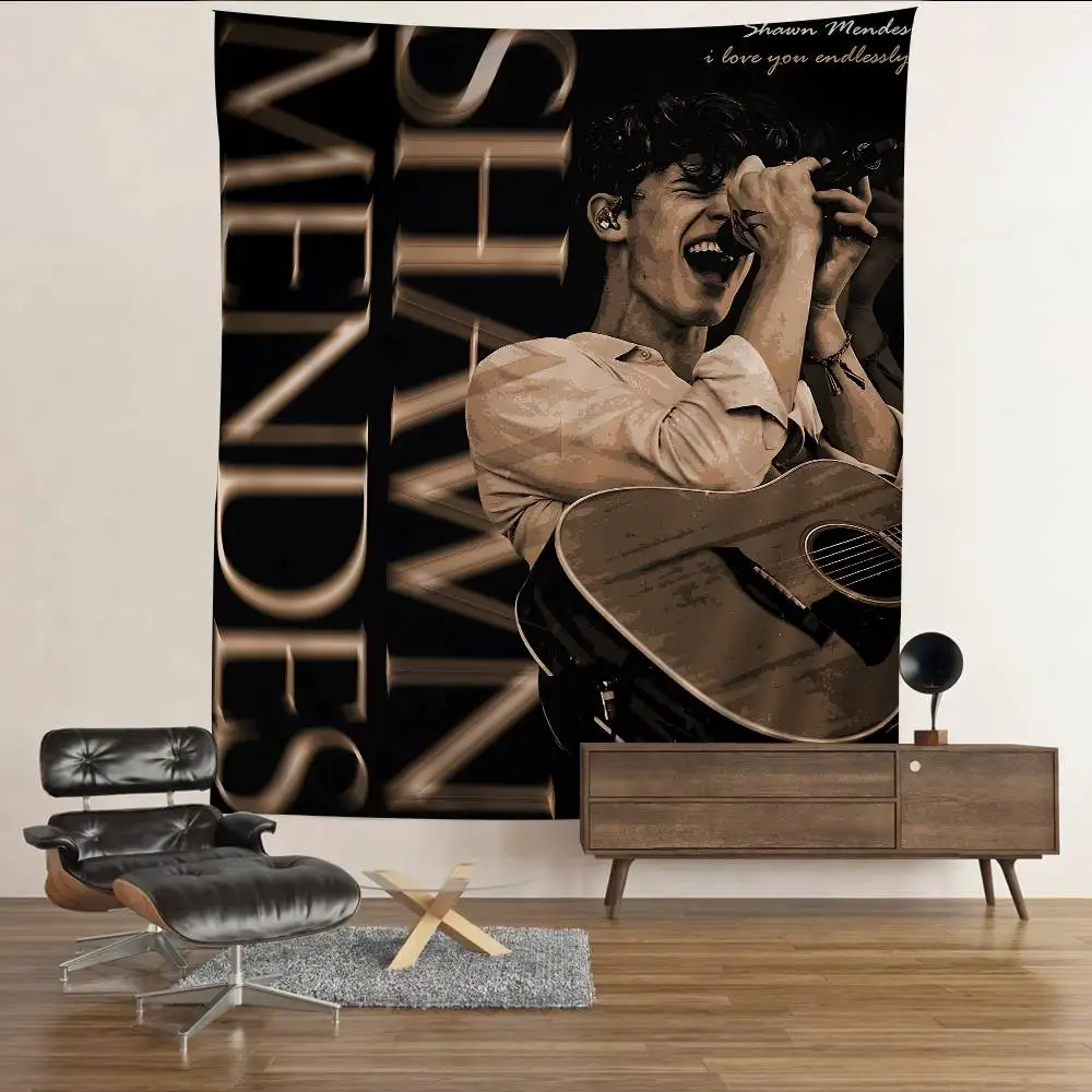 S-Shawn Mendes SINGER Hanging Bohemian Tapestry Hanging Tarot Hippie Wall Rugs Dorm Japanese Tapestry