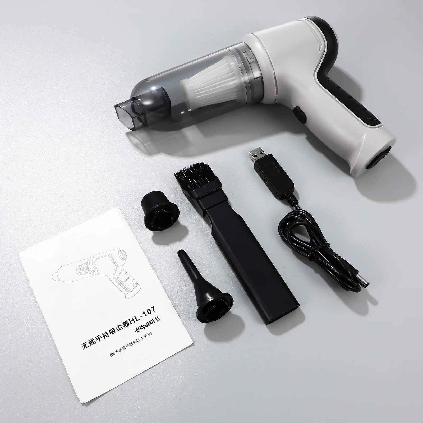 

Cordless Vacuum Car Cleaner Handheld Rechargeable Portable HL107 Brooklyn Gray High Power Copper Motor Long Life Pet