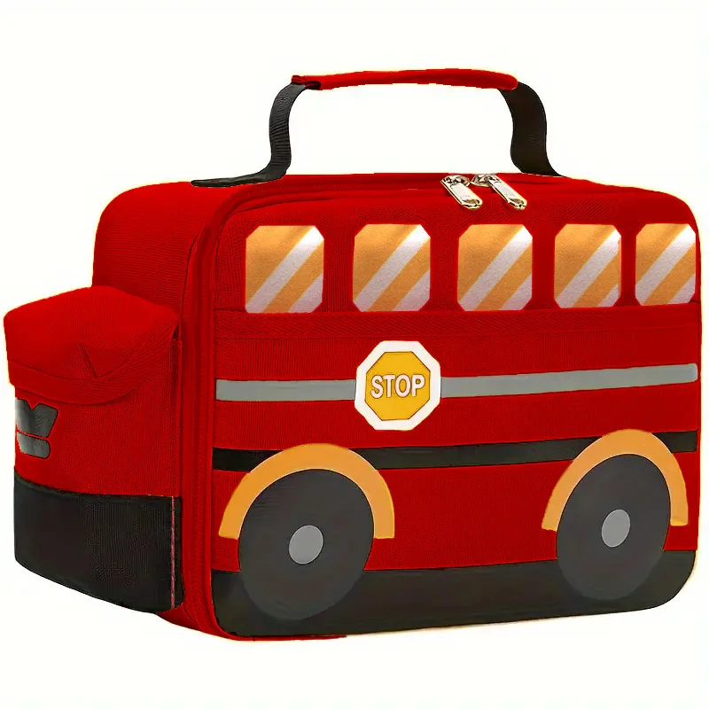 Children's School Bus Lunch Bag Cute Cartoon Picnic Bags Outdoor Portable Meal Bag Camping Insulation Bags Fashion Meal Box Bag