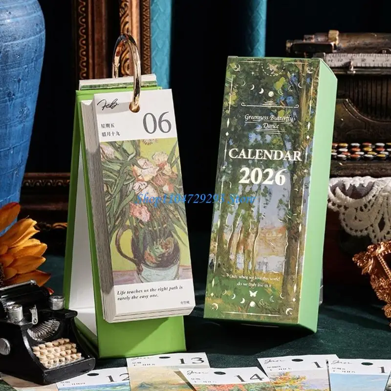 

Y2GD 2026 Desk Calendar Desktop Planner Wire Binding Calendar Standing