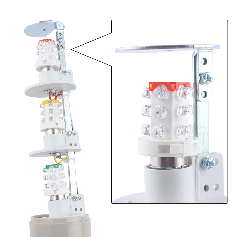 LGP-205/505 5 warstw 12V 24V 110V 220V Biały przemysłowy sygnał wieżowy Stabilne światło ostrzegawcze Lampka błyskowa z dźwiękiem