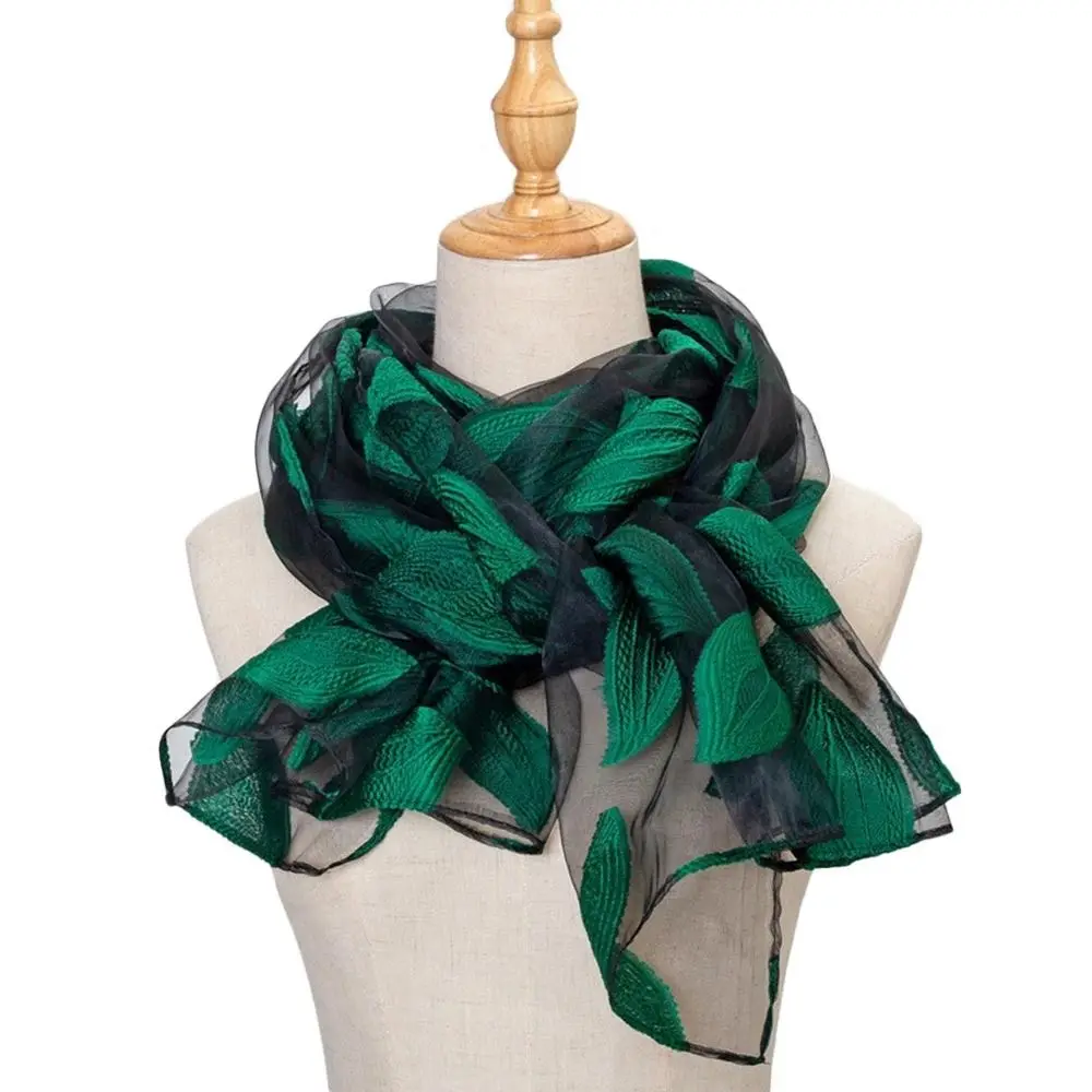 Summer Lightweight Silk Scarf Soft Breathable Sheer Wrap Organza Gauze Pashmina Women