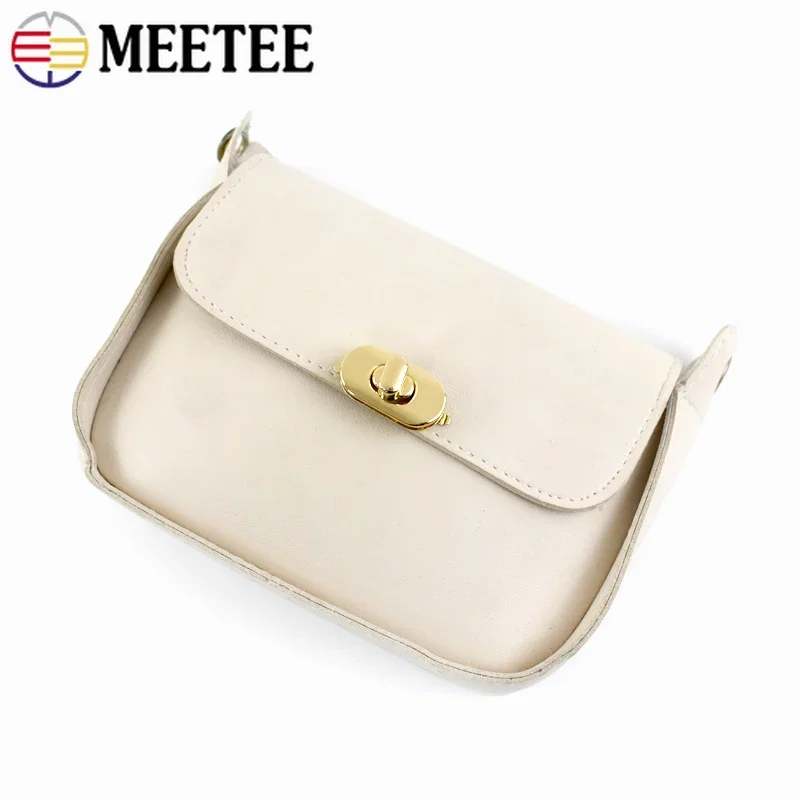 1-5Pcs Meetee 35x18mm Metal Spring Bag Lock Buckles Handbag Replace Closure Twist Turn Locks Oval Rotating Hardware Accessories