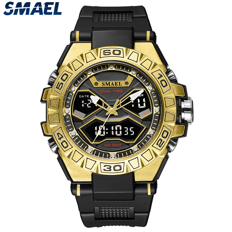 

Sport Watch Waterproof SMAEL Male Clock Alarm Stopwatch Auto Date Quartz Digital Wristwatches 8070 Men's Watches Military Army