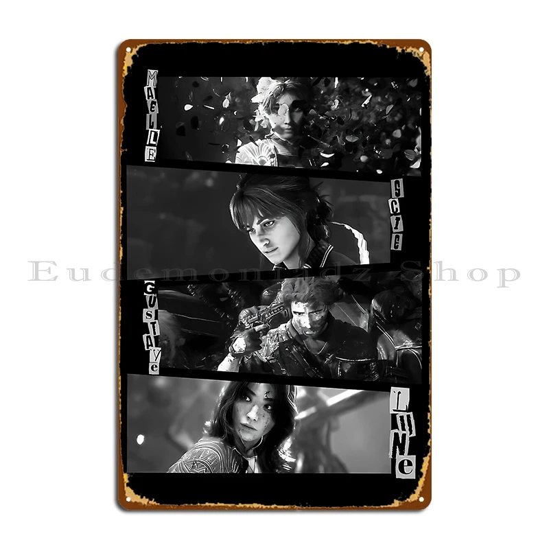Expedition 33 Maelle Sciel Gustave Lune Metal Sign Party Cinema Customized Wall Decor Wall Mural Tin Sign Poster
