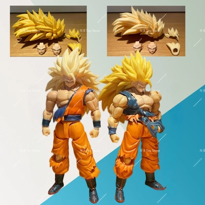 

В наличии Jesse Dragon Ball SHF Super Saiya SSJ3 Lightning Pumps Son Goku Heads Комплект аксессуаров Аниме Фигурки Игрушечная модель