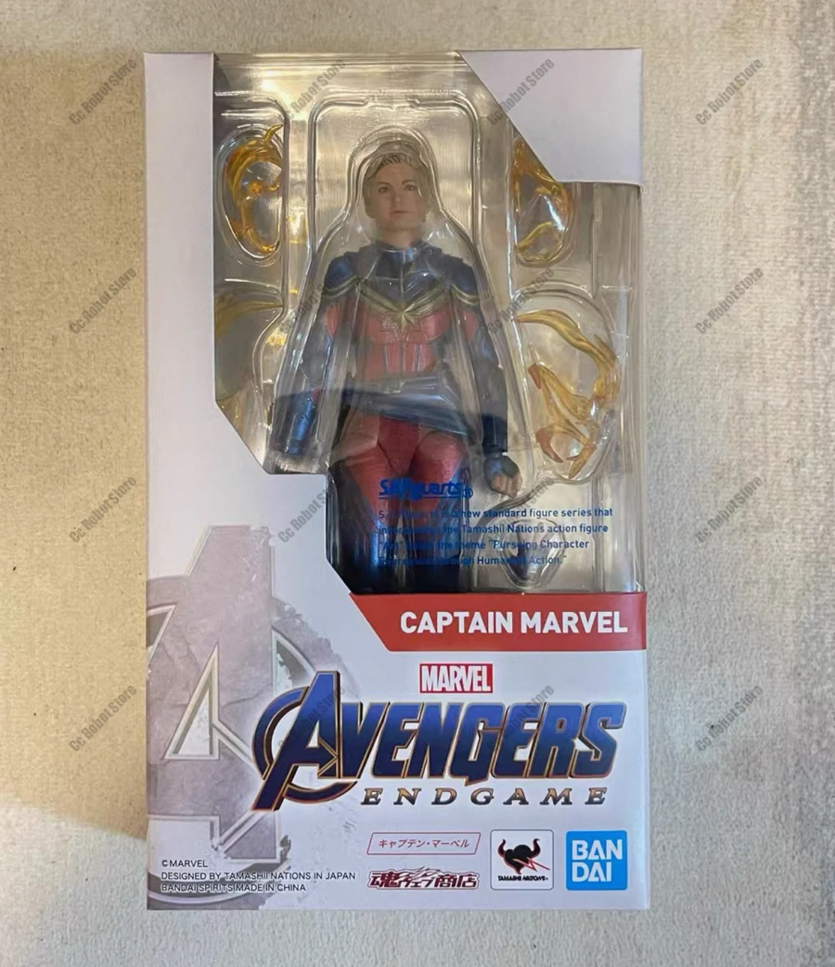 BANDAI Originale SHFiguarts Capitano Marvel e Ferro Spider-Man Armatura Anime Action Figures Giocattoli per Ragazzi Regalo Di Natale Da Collezione