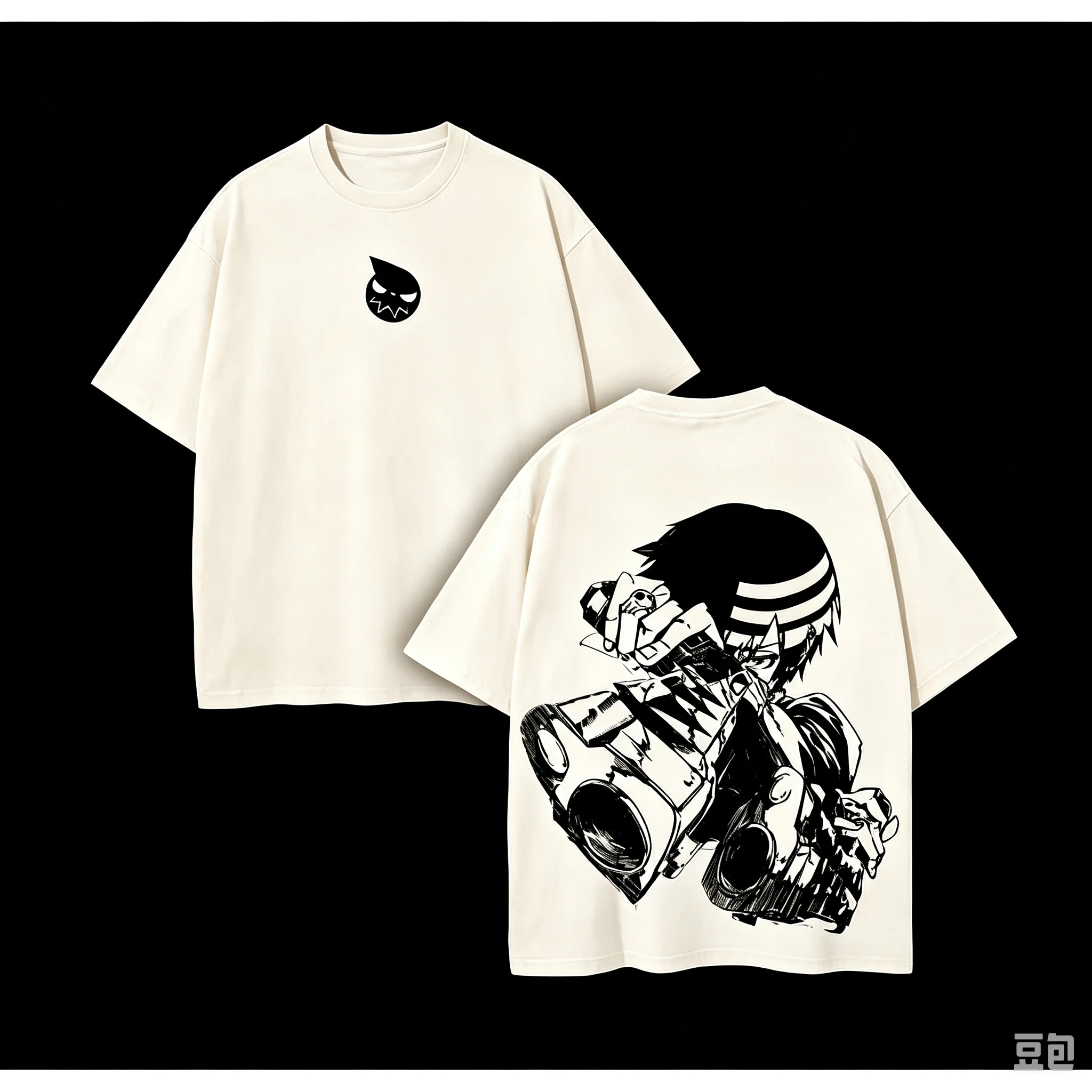 Anime Soul Eater Death The Kid T-Shirt, Unisex, Oversized, Rundhalsausschnitt, Kurzarm, Sommer-Streetwear, Oversized-Baumwoll-Oberteile – Detail 5
