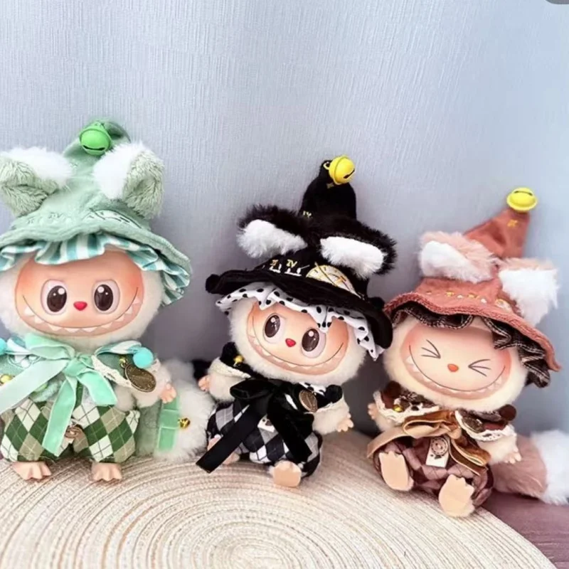 Para V4 Labubu, ropa de aventura de elfo de varias series, pantalones con pechera, monos con colgante temático de animales, accesorios de disfraz