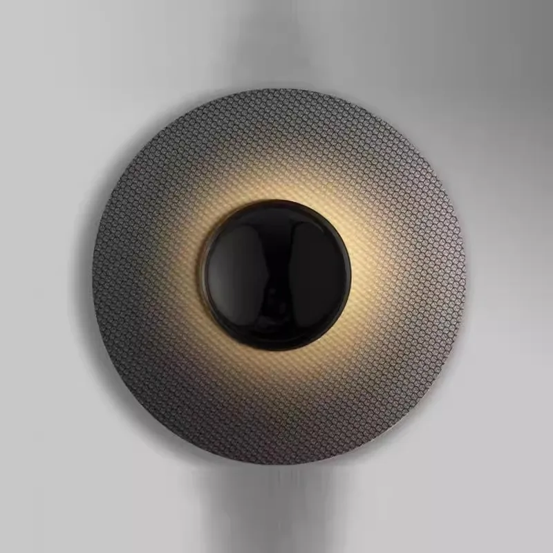 

Black circular wall lamp with a diameter of 30cm and 40cm, hallway, living room, dining room, decorative light, creative light