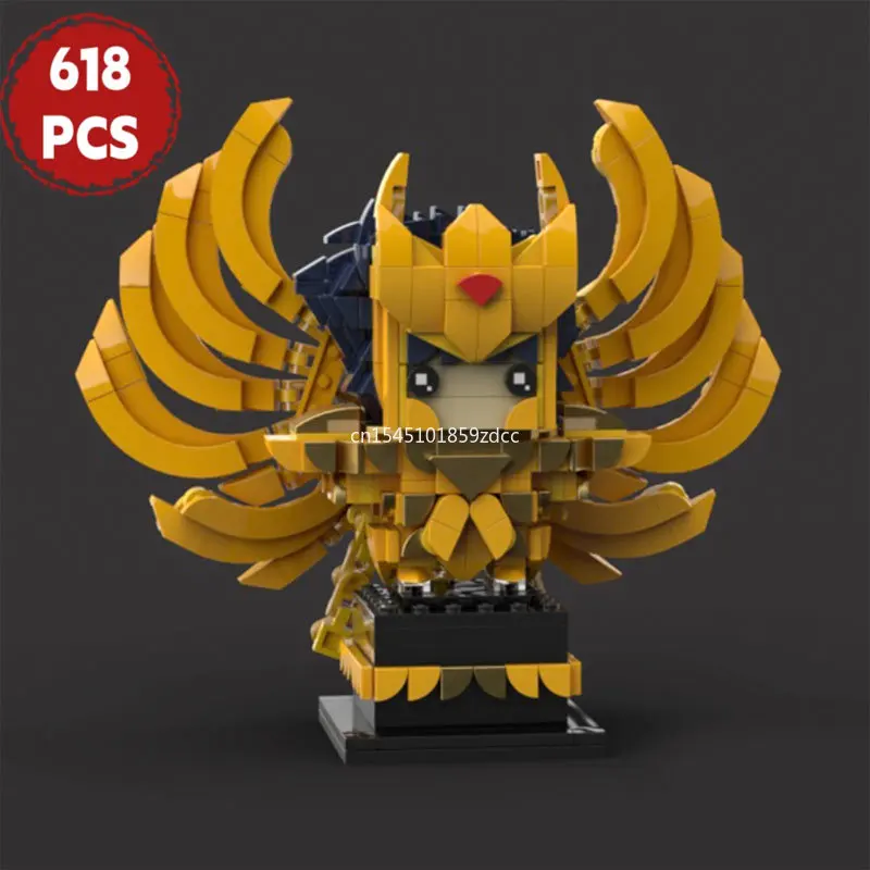 MOC Saint Seiyaed Action Figures Brickheadz Model Building Blocks Japanese Anime Athena Glacier Zilong Ikki Bricks Warrior Toys