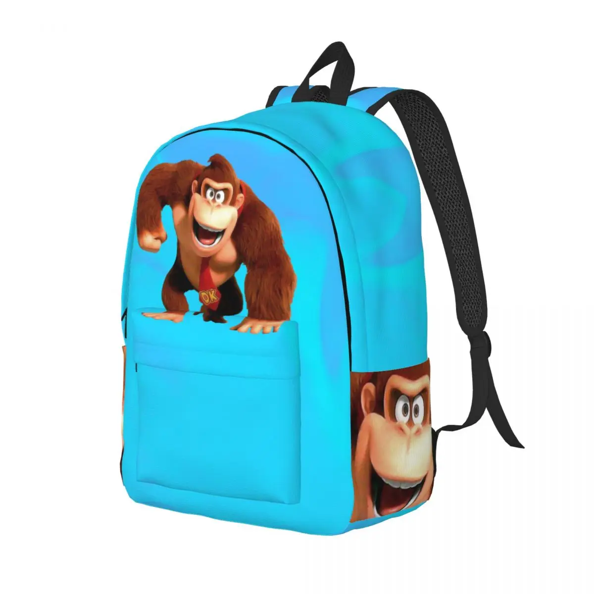 Gift Ready Zipper Closure Kindergarten Bag D-Donkey Kong Light Female Storage Bag For School