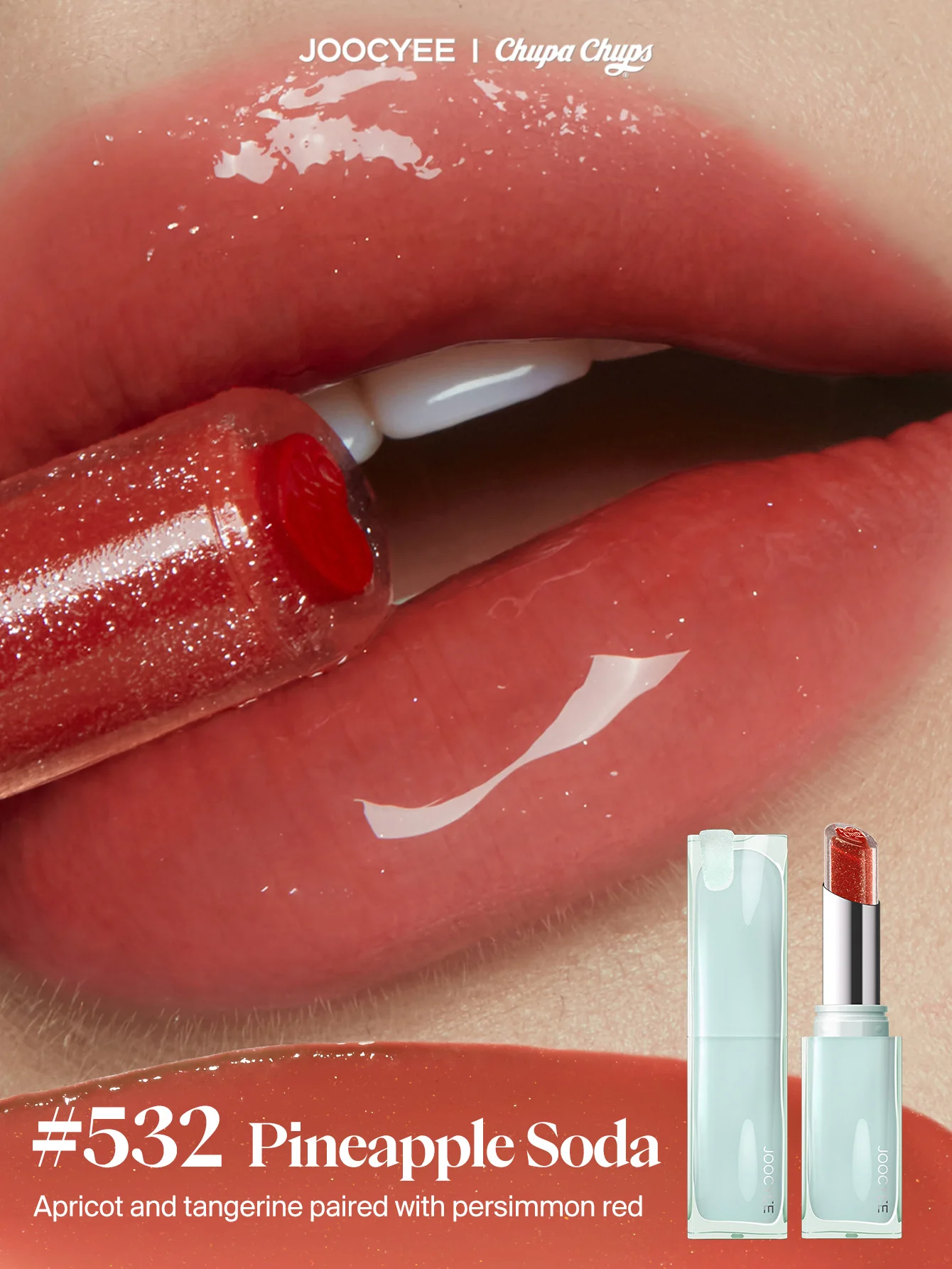 JOOCYEE x Chupa Chups GLAZED ROUGE Long-lasting and Moisturizing Bright and Crystal