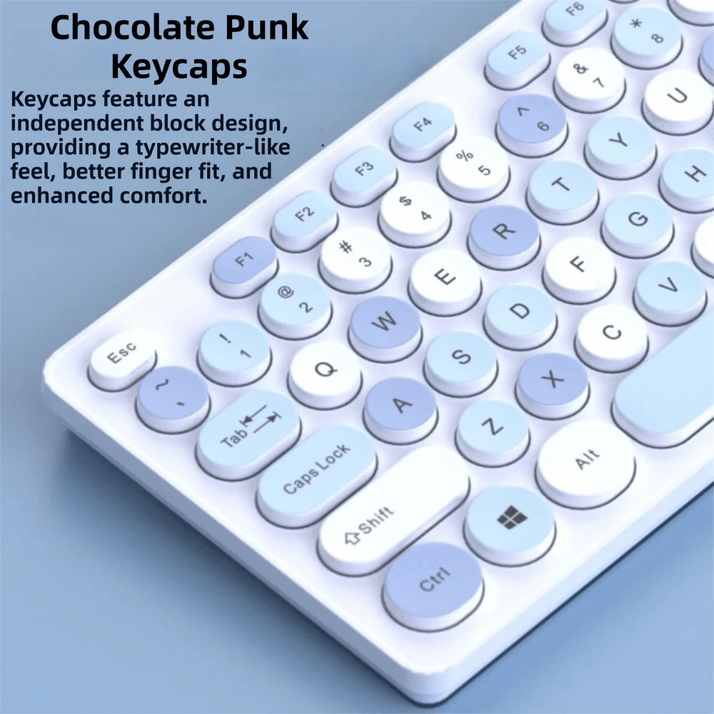 

Mixed Color Keycaps USB Wireless Keyboard Battery Operated Thin Design Wireless Connection Keyboard 104 Keys Layout