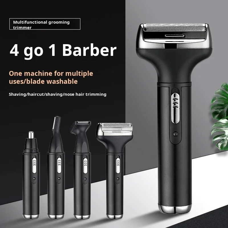 Long range multifunction shaver for sideburns and nose hair trimming