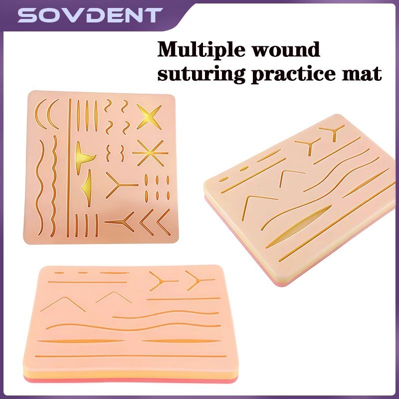 Silicone Skin Pad Suture Training Kit Surgical Wound for Surgeon Medical Practice Training Doctor Student Teaching Tool