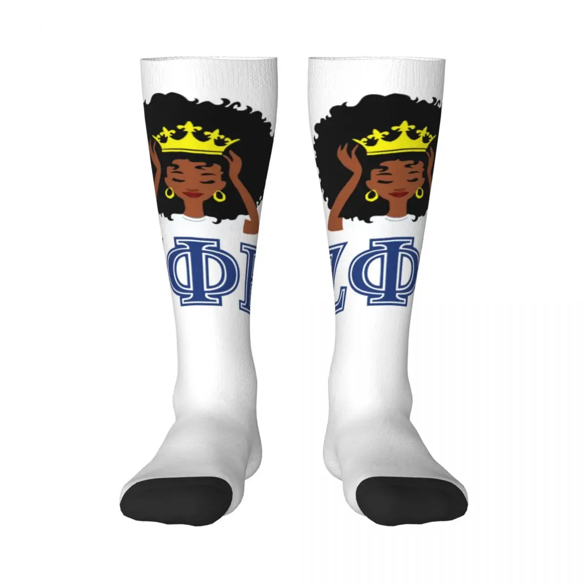 Kawaii Printing Zeta Phi Beta 1920 Socks Girls Women Stretch Sports Thigh High ZOB King Queen Stockings