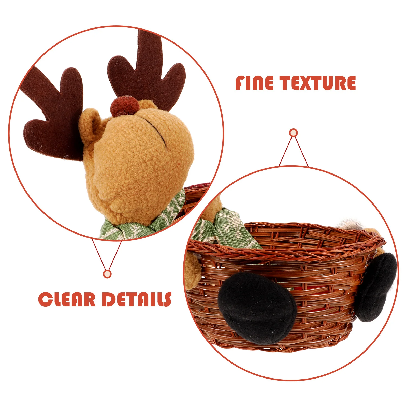 

1Pcs Xmas Candy Basket Christmas Cartoon Design Candy Container Xmas Tabletop Decor Holiday Desktop Ornament Christmas Ornament