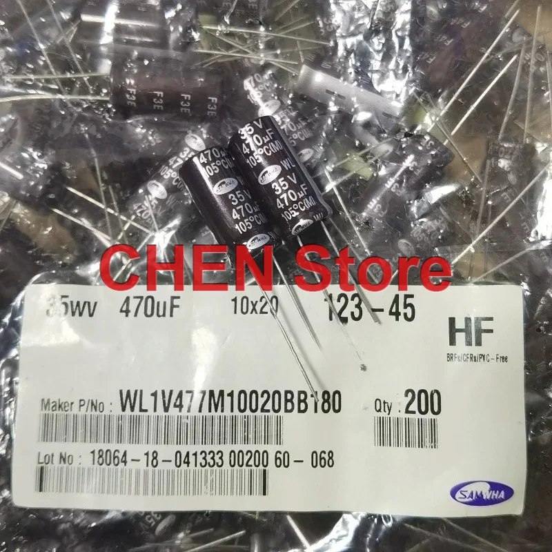 50PCS/lot original SAMWHA WL 35V470UF 10X20MM 105C 470UF 35V electrolytic capacitor free shipping