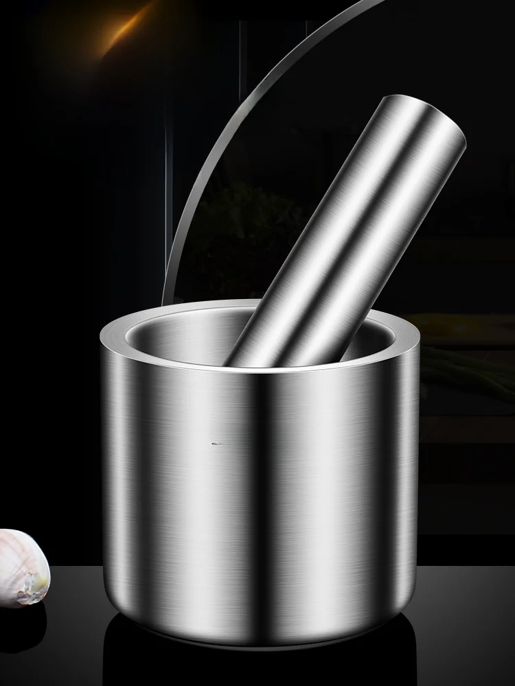 

Stainl Steel Manual Garlic Cruer Medicine inding Pot Iron Spring Bowl Home Use Kitchen Tools for inding Garlic