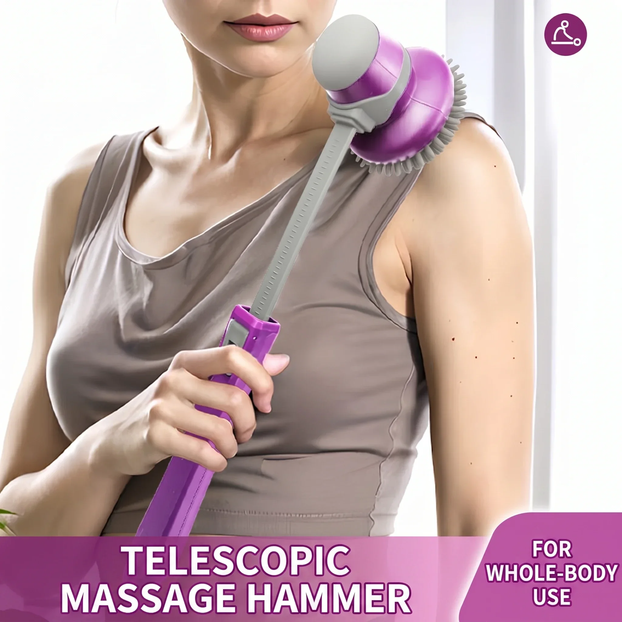 

Retractable Massage Hammer for Eight Acupoints Meridian Patting, Cervical Spine Meridian Dredging Stick, Back Knock Massager, He