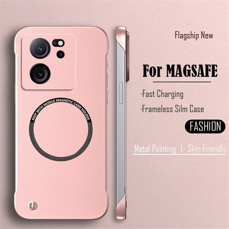 Ultra Thin Frameless Magnetic Case For Magsafe XIAOMI 15 14 13 Lite 13T 12 11 Lite 12T 11T 10 10T Pro Hard PC Matte Phone Cover