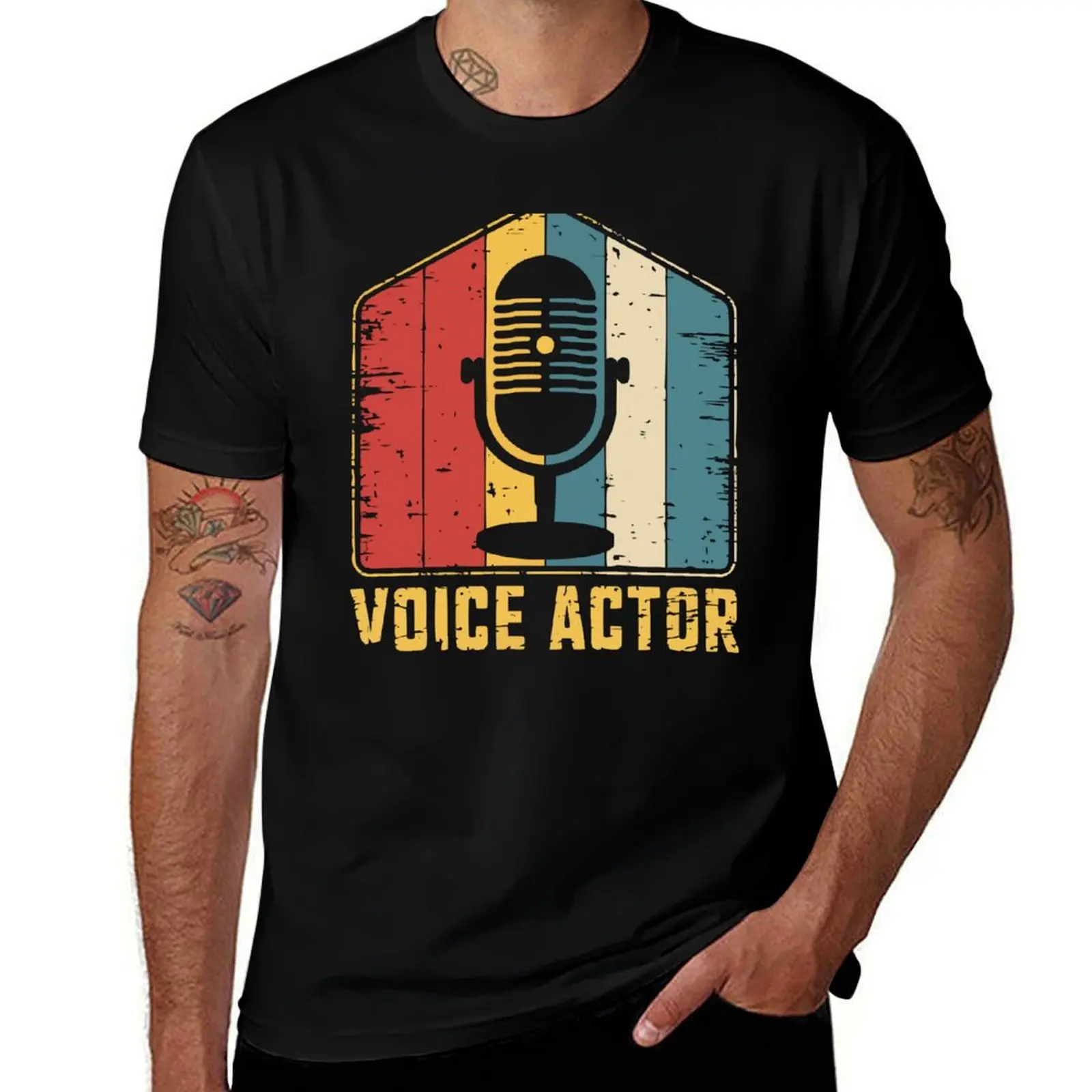 Vintage Voice Actor T-Shirt Casual All Match Tee Shirt for Men T-Shirt