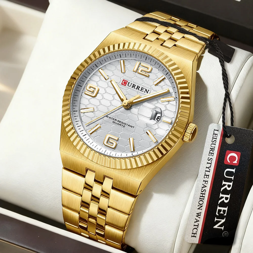 CURREN Men's Business Stainless Steel Watch For Men Seiko Movement Classic Design Charming Men's Gift Waterproof Wrist Watch