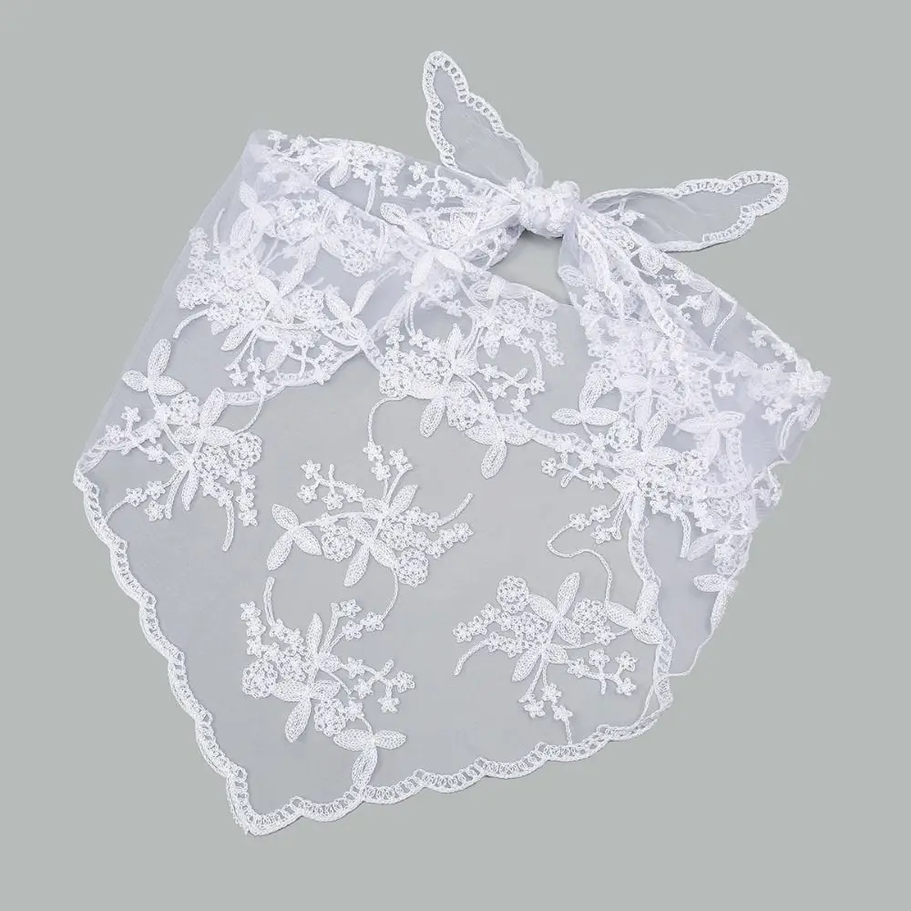 

Hollow Out Ins Lace Hair Scarf Breathable Comfortable To Wear Women Lace Bandana Multi-functional Thin Retro Triangle Headband