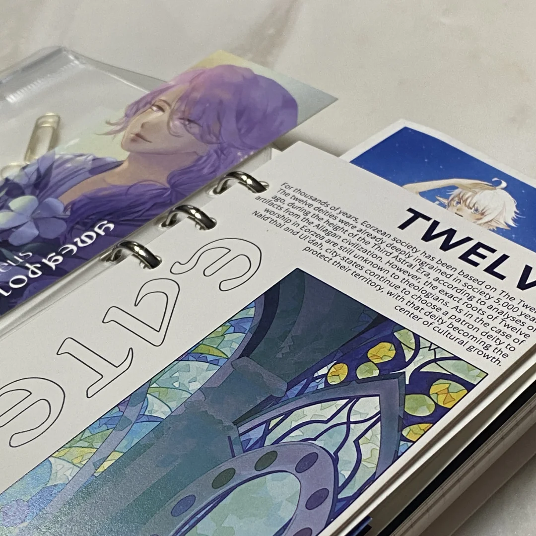 Anime Game FF14 Notebook Cosplay Twelve God Cathedral Bookmark Loose Leaf Book Diary Notebook Xmas Gift