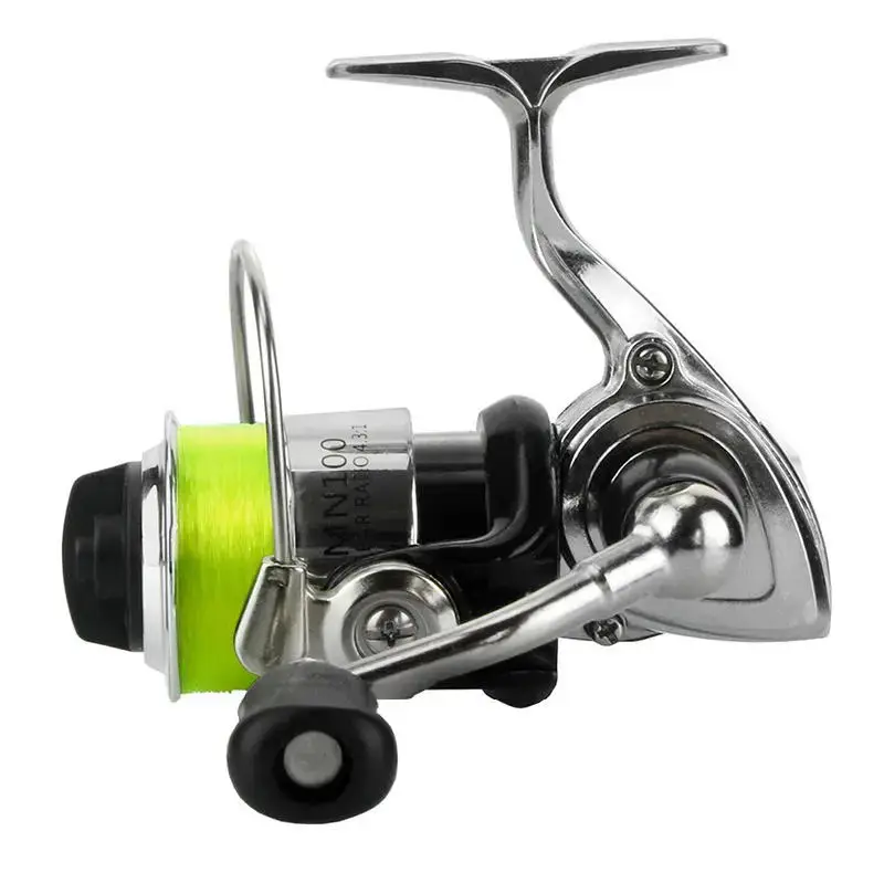 WEIHE MN100 Mini Spinnrolle 4,3:1 Übersetzungsverhältnis 2+1BB 4 Farben Pesca Angelrolle Mit 50m 2 # Linie – Detail 2