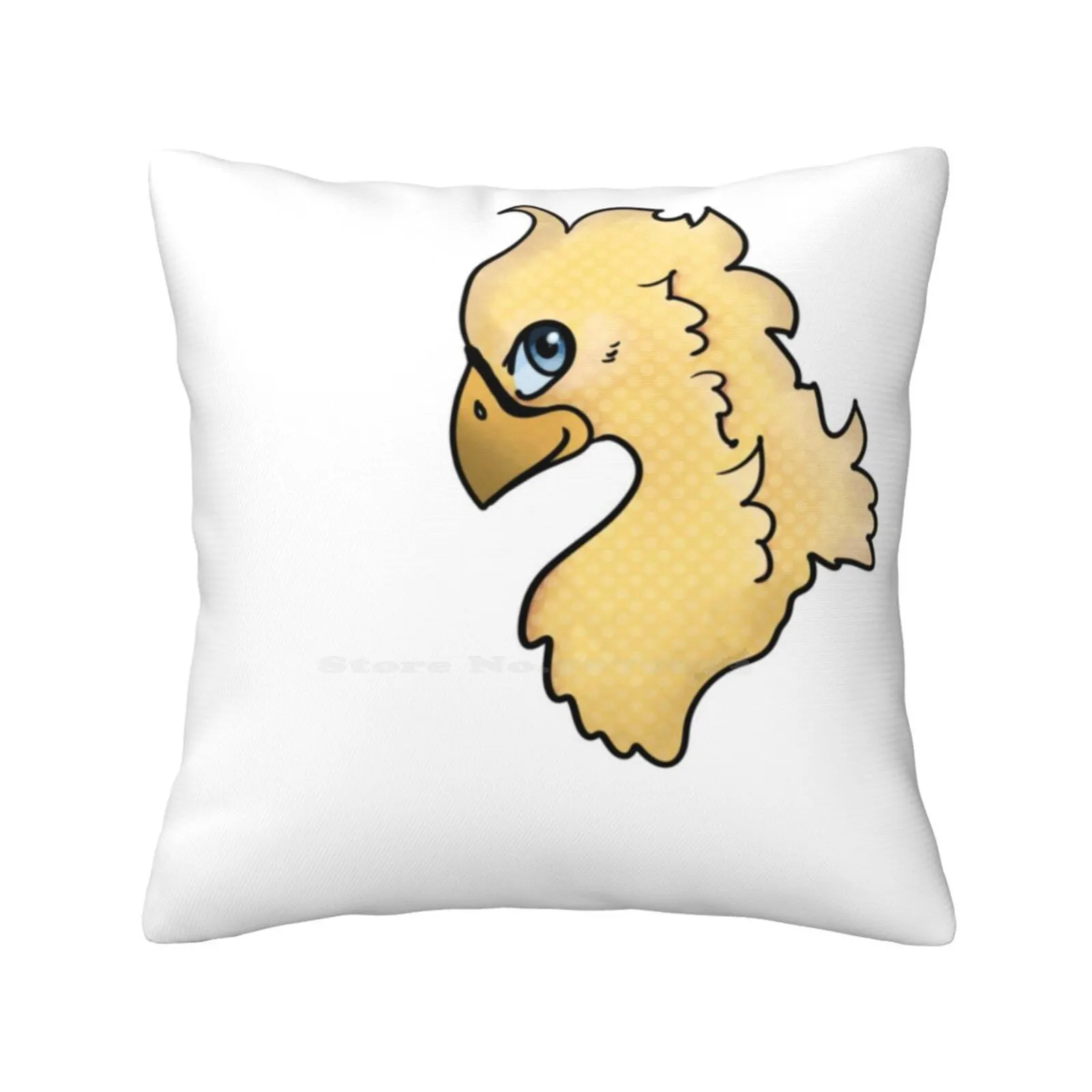 Choco Whoa Soft Comfortable Pillowcase Chocobo Bird Yellow Dotted Final Fantasy Chicken Avian Baby Fledgling Cute Kawaii Sweet