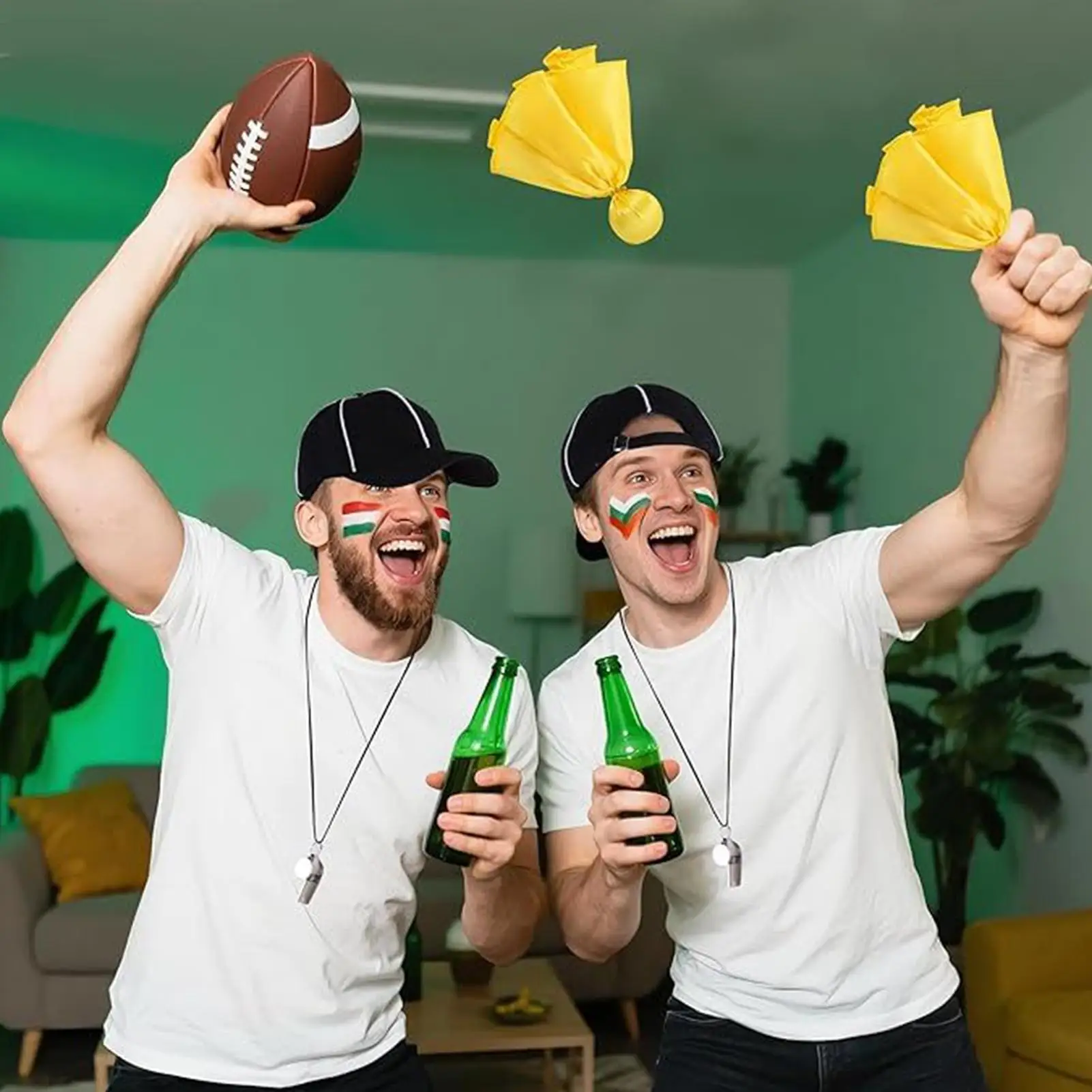 Аксессуары для костюма рефери, удобный дышащий комплект со шляпой, флагом и свистком, шляпы с флагом рефери для мужчин, женщин, молодежи, подростков