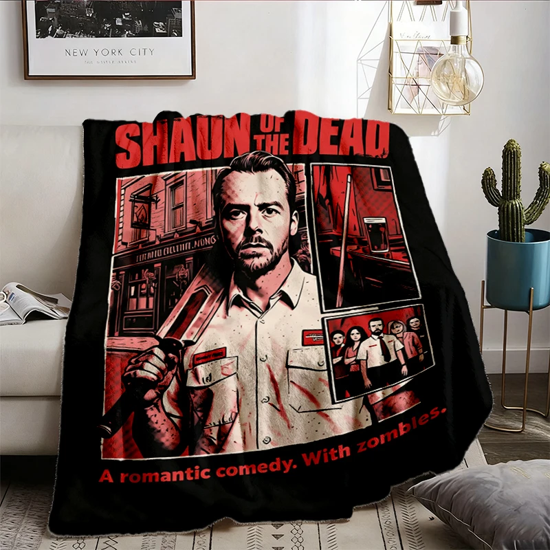 Shaun of the Dead Graphic Flannel Blanket Edgar Wright Film Comfy Blanket Winchester Arms Cozy Blanket Cornetto Trilogy