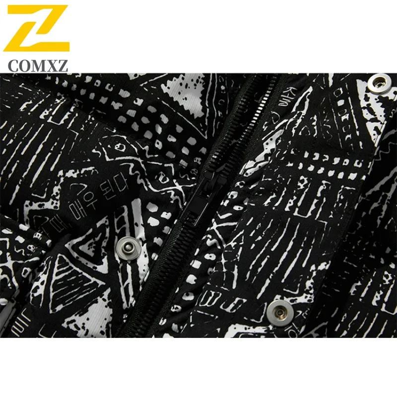 COMXZ Parker Coat New Winter High-End Warm Cold-Resistant Skiing Padded Jacket Urban Loose Trendy Korean Version Men's Clothing