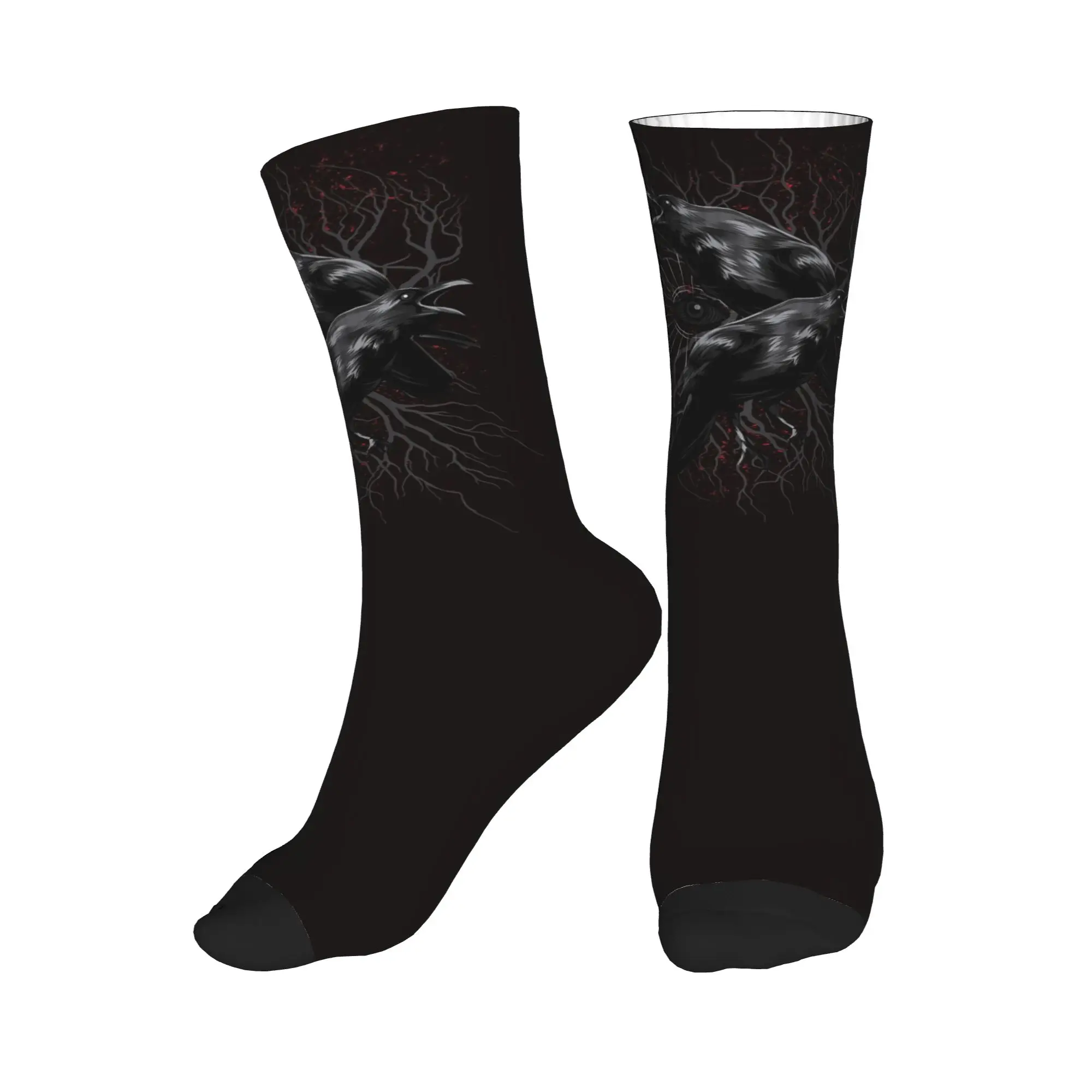 

All Seasons Odin's Yggdrasil Raven of Wisdom Sport Middle Tube Socks High Quality Crew Socks Hip Hop Stockings for Men Women